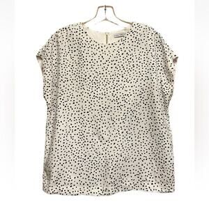 & OTHER STORIES Top Womens US Size 10 Viscose Blouse White Black Stockholm